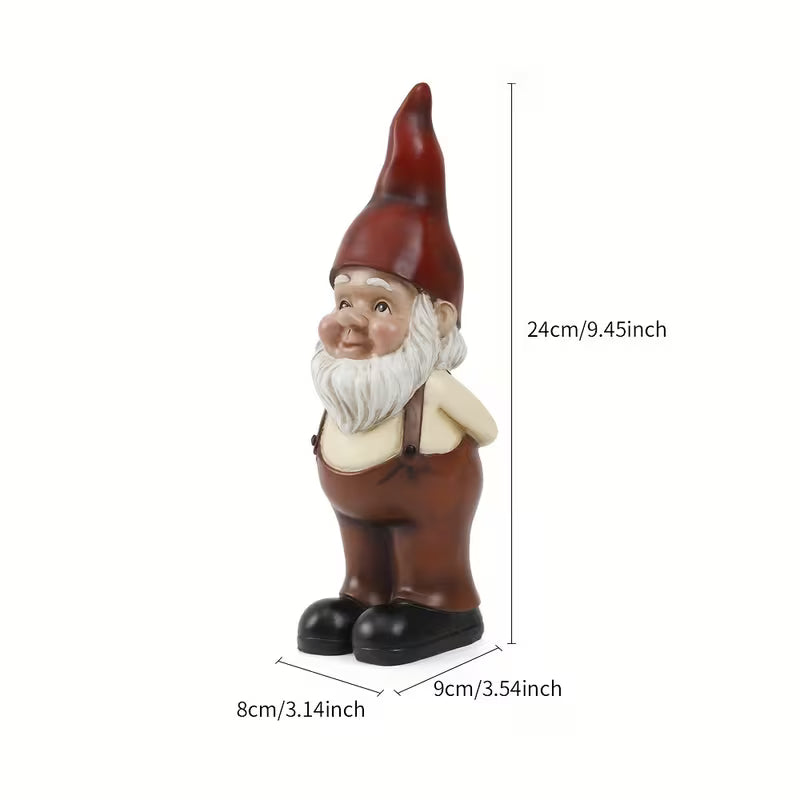 Afmetingen klassieke tuinkabouter: 24 cm hoog, 9 cm breed en 8 cm diep