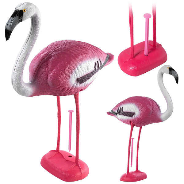 Roze tuinbeeld flamingo van 80 cm hoog