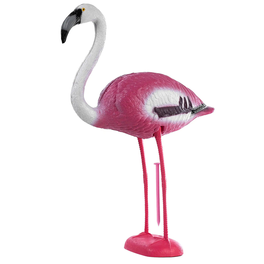 Flamingo tuinbeeld van opzij, volledige hoogte