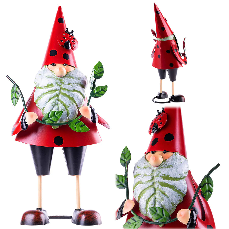 Stalen tuinkabouter in rood, 30 cm hoog