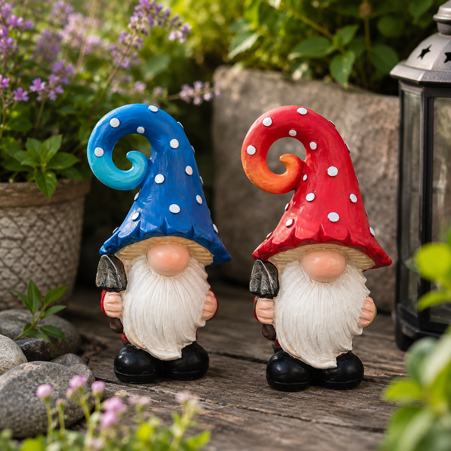 Tuinkabouters met Gekrulde Puntmuts